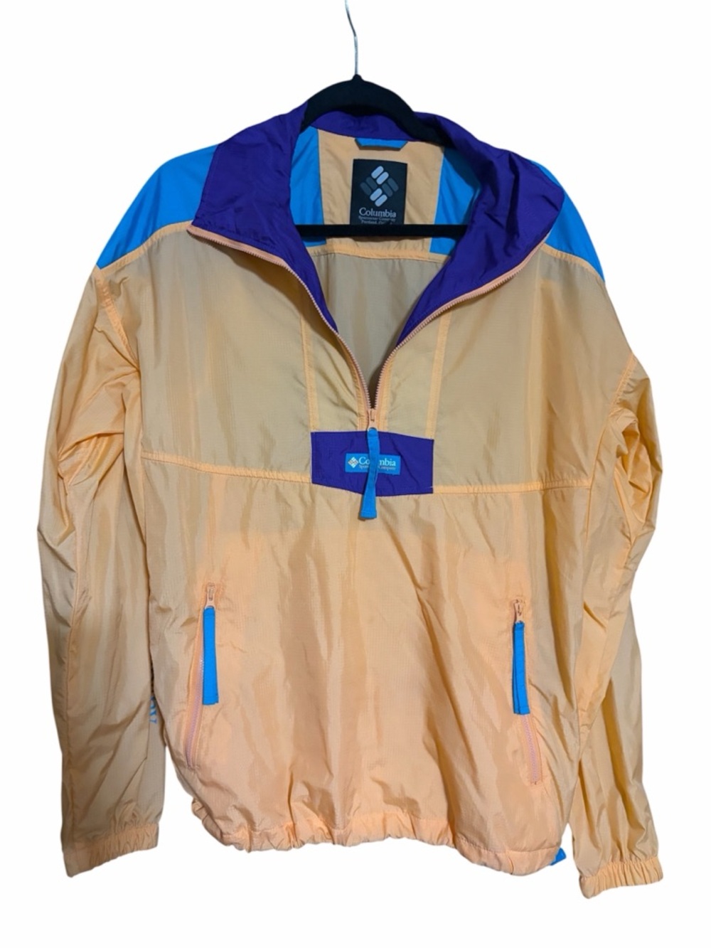 Columbia Sportswear Santa Ana Anorak Zip Track Orange Wind Jacket Mens Size S